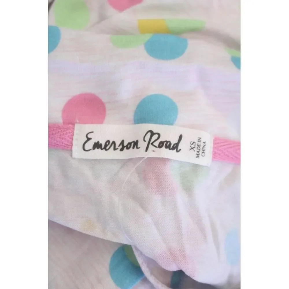 Emerson Road Womens Polka Dot Sleep Shirt Pajama Set Pink Combo Size XS